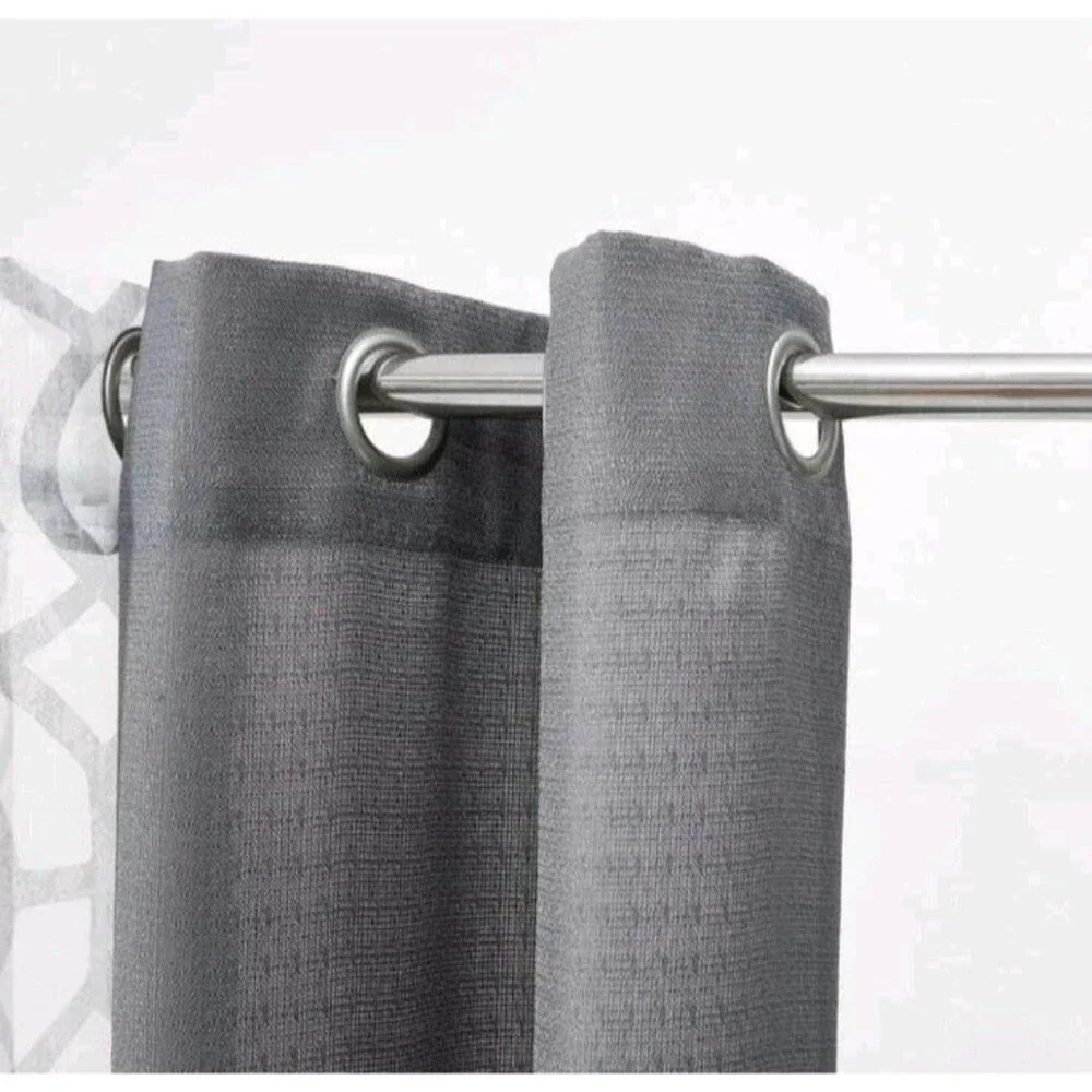 Mainstays Kingswood 4 Piece Curtain Set, 27.5x84, Grey Flannel